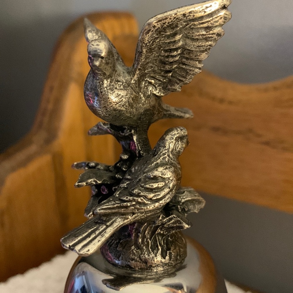 The Turtle Dove Pewter Christmas Bell